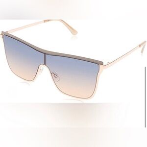 Jesscia Simpson J6100‎ Rose Gold & Nude Metal UV rated Square Shield Sunglasses